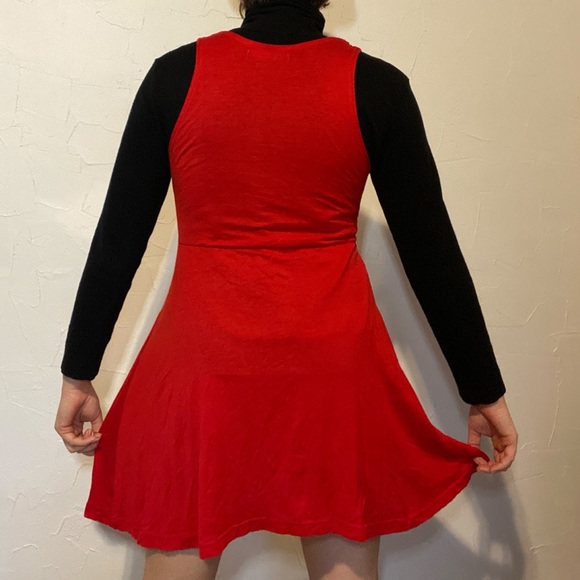 Red Sleeveless Stretch Swing Dress - Picture 5 of 5